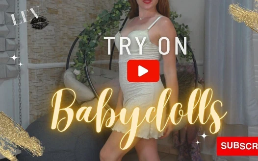 Babydoll elbiseli iç çamaşırı denemesi en iyi 4k ayna görünümü doğal minyon kızıl saçlı leverageurassets 21