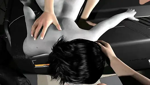 Bakış açısı öfkeli bir üçlü sekste Alcina Dimitrescu'nun vücudundaki her deliği dolduruyor