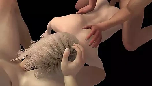 Sarışın piliç her iki ucundan alıyor - 3 boyutlu porno kısa klip