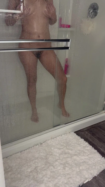 Big tits Latina MILF in the shower