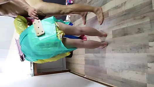 kauçuk fahişe verir handjob