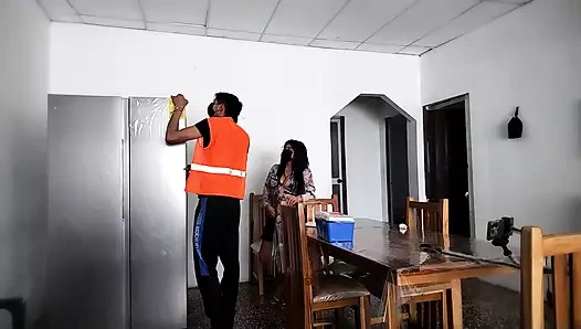 Hot woman is excited to spread her legs and show her ass to strangers in her house