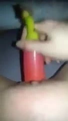 Ich finger mich mit einer Banane