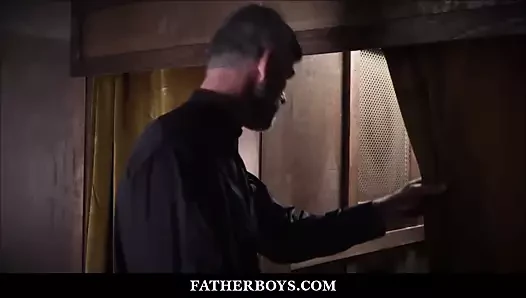 günah çıkarma kabininde babası meşe tarafından becerdin genç kız