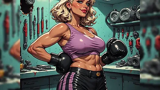 Seksi kadınlar boxercise art