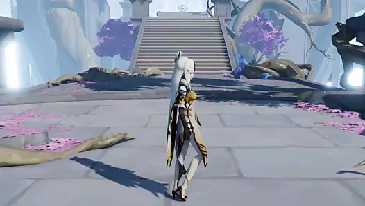 Genshin. ningguang büyük memeler, büyük göğüsler, bikini, erotik dans, büyük meme uçları, büyük göt, seksi güzellik