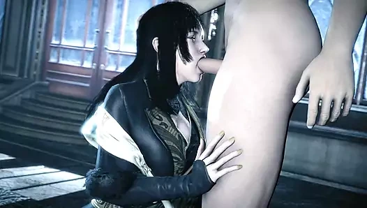 Gentiana dizlerinin üzerinde yarak emiyor (sürüm 2)