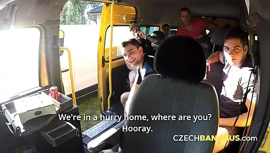 Tasty bukkake with a hairy MILF (Czech Bang Bus)