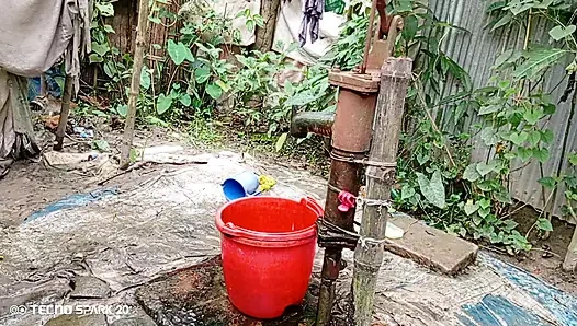 Açık alanda serinletici açık havada banyo