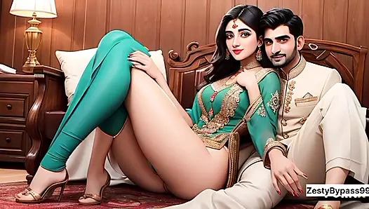 Hintli köyün ateşli genç kızını ormana götür ve yanaklarını ve sikişini öptü