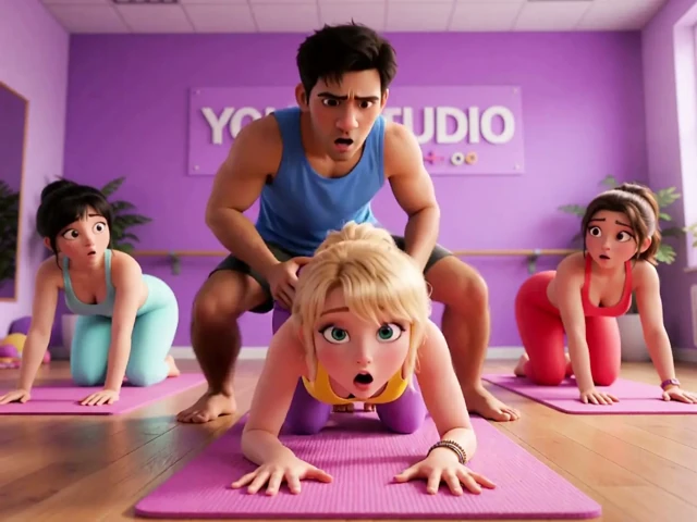 Kadınlar arasında popüler hale gelen bir fitness sınıfı, eğitmen tam dikkat veriyor (AI-generated)