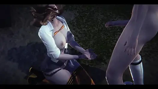 Hentai sansürsüz - hermi sakso çekiyor ve geceleri parkta sikiliyor - Japon Asyalı manga anime oyunu porno