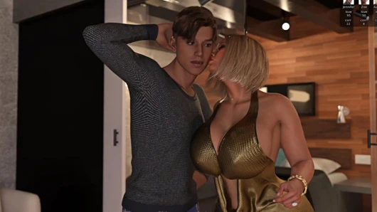 Güzel komşu beni heyecanlı bir şekilde öptü