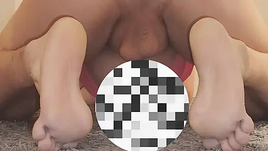 Slut getting fucked by a huge dildo and her mistress.