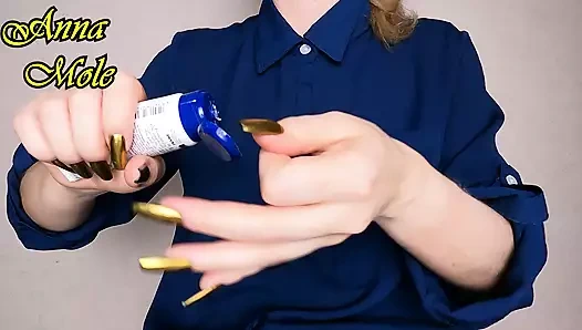 Eller fetişi altın manikür