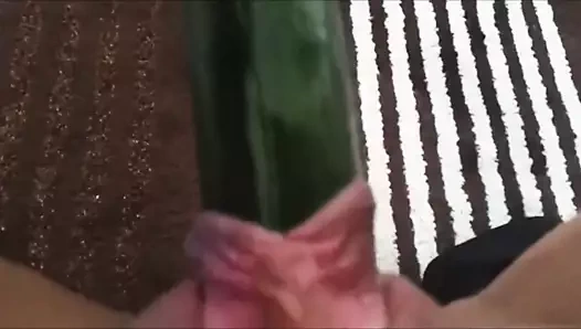 Uzun yumuşak kedi dudakları salatalık mastürbasyon