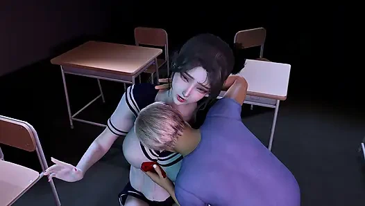 3 boyutlu büyük memeli üniversiteli Asyalı bebek büyük kısa yarakla sikiliyor