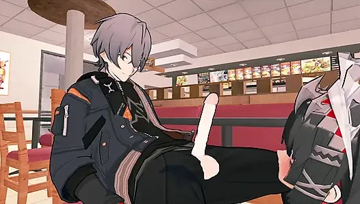 =Zensiz bölge sıfır= Ellen Joe x Wise: McDonald's'ta riskli halka açık seks (4k)