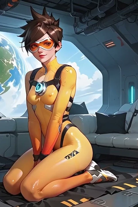 Lena Oxton Tracer - Orgazma Doğru Hız Yoluyla Ai Overwatch