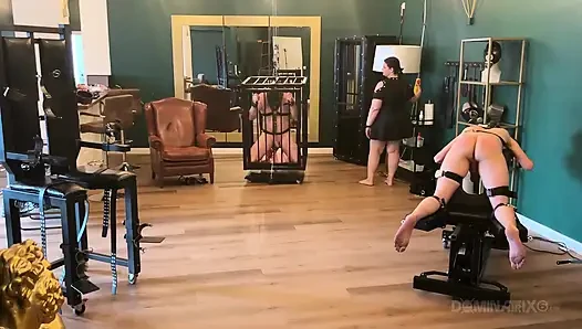 Dominatrix zindanında sidik sırılsıklam bağlı köleler