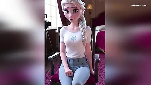 Frozen'dan yapay zekalı Elsa sert sikiliyor ve sakso çekiyor