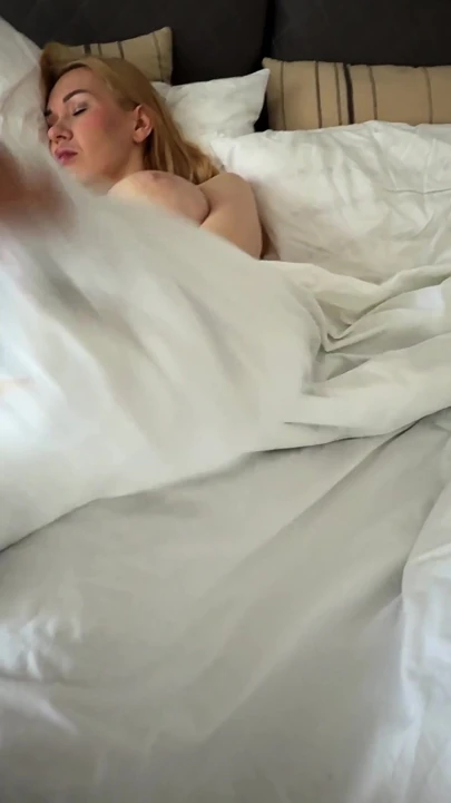 Blonde Step Mom's Massive Tits Rub Against My Cock as We Wake Up Together | Clip 1