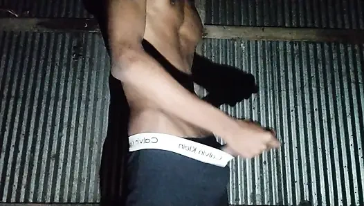 Boy smoking cigarette and cumshot