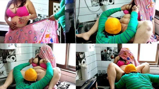 Koca mutfakta tombul karısının amını yalıyor