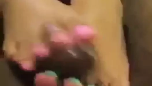 güzel footjob için siyah çift