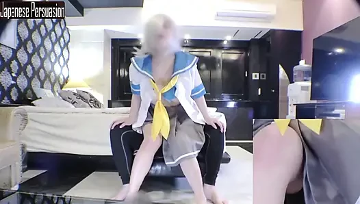 Hamakaze cosplay'de g-cup bel mükemmelliği, oyuncu gizli seans açısıyla çekilen özel fantezi1