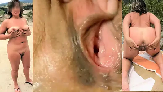 Karımın büyük amını parmaklama yakın çekim görünümü