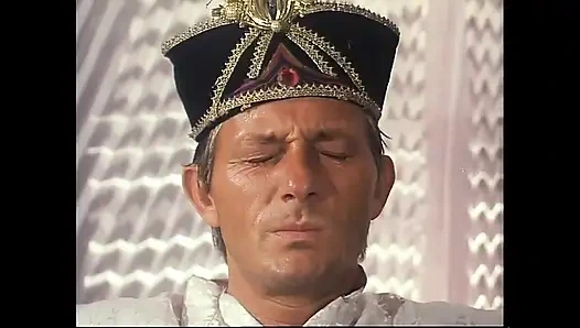 İtalyan klasik porno videosunda Christoph Clark ve iki sürtük için klasik üçlü seks