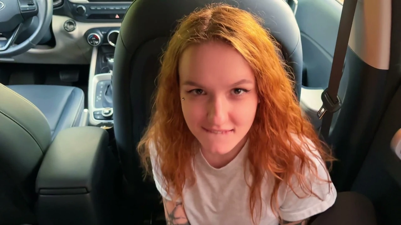 POV Risky blowjob in park in car