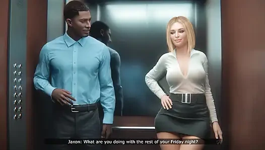 Sarışın orta yaşlı seksi sekreter büyük zenci yarağı patronuyla asansörde sıkıştı (3 boyutlu gerçekçi oyun)