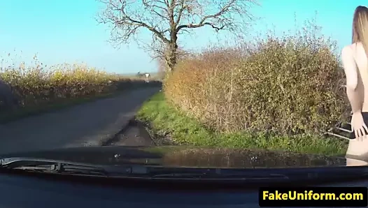 Birleşik Krallık sürtük polis arabasında polislerin horoz berbat