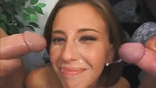 Seksi hatun büyük yaraklı iki adam tarafından sıkı deliklerini siktiriyor