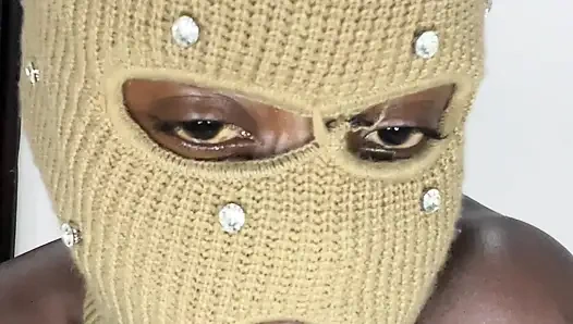 Ebony lady loves to massage hot boobs