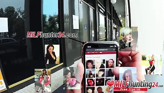 Orta yaşlı seksi kadın avcısı Mia'ya sertçe sakso çekiyor ve açgözlü ağzına boşalıyor!