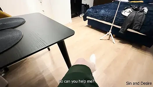Kind stepmother helps her stepson with broken arms ... to cum ...