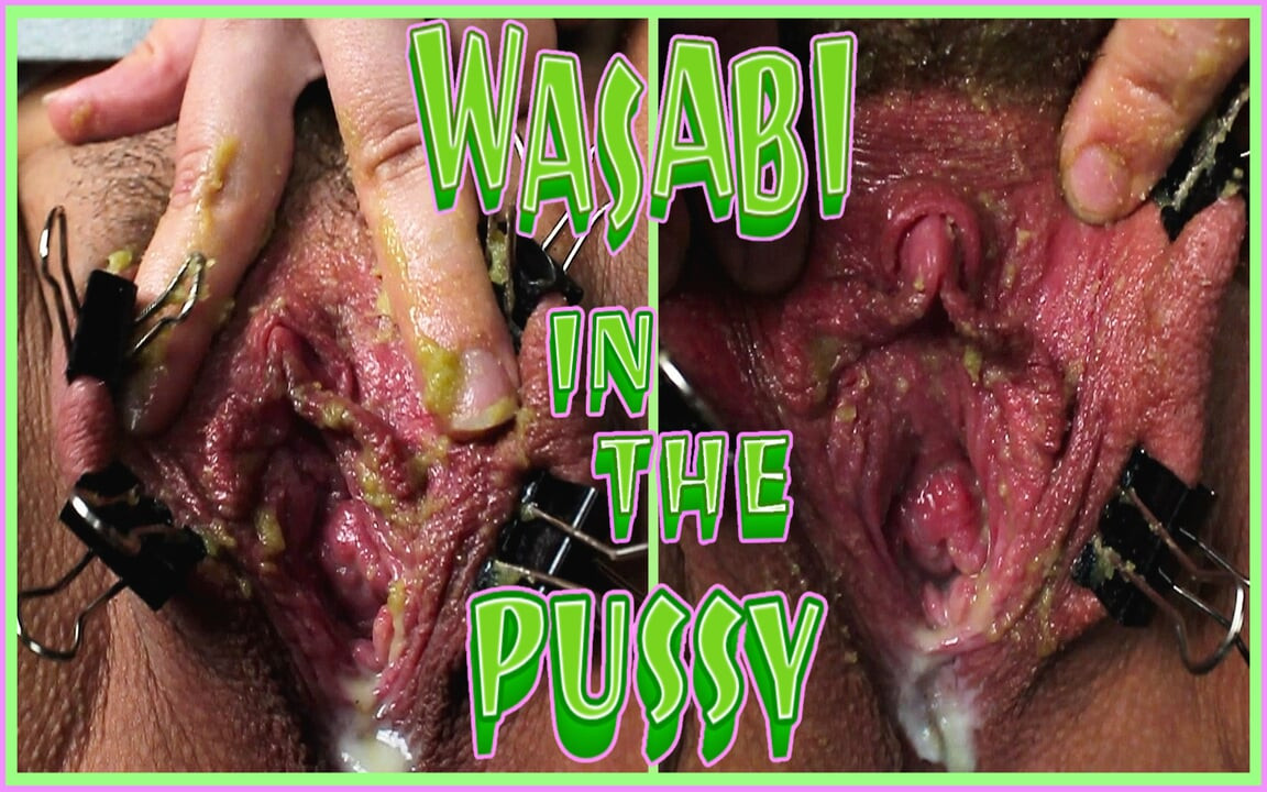Wasabi macunu ve metal kliplerle amcık mastürbasyonu - yaramaz mazoşist