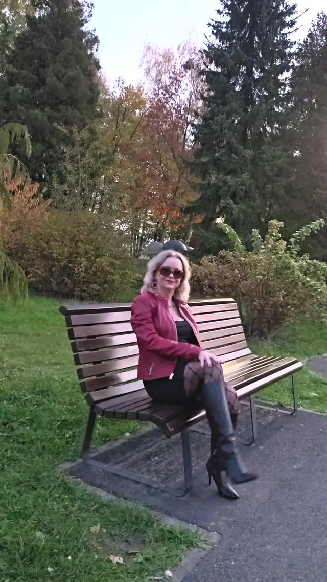 Red Leather Jacket & Black Leather Boots