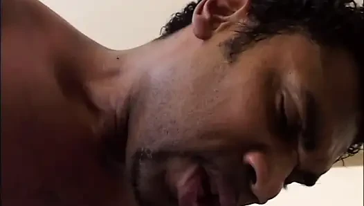 Amazing brunette in black stockings ass fucked by a big black cock