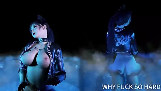 3 boyutlu azgın sürtük Asyalı fahişe iç çamaşırlı sikiliyor