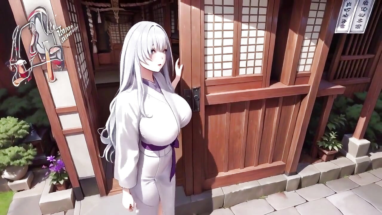 Japon bahçesinde özel banyo, ıslak görünüm çılgınca!