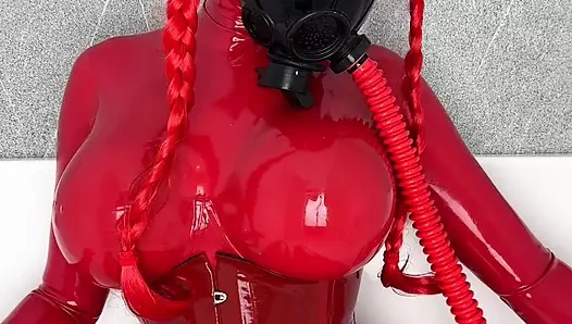 Kırmızı koklama dildo