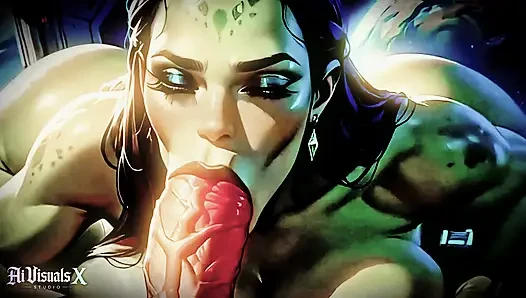 Ork elf uzaylı fantezi oral seks ve meme sikişi derlemesi - animasyonlu porno (yapay zeka tarafından oluşturulmuş)