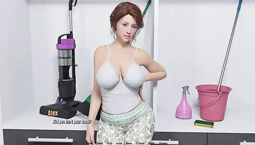 Stepmom Needs Help For Cleaning House Alex Rubbing Her Ass