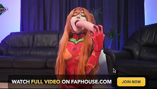 Asuka Langley тренирует ее тугие дырки