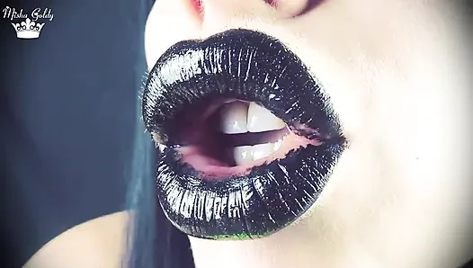 Siyah parlak dudaklardan öpücükler asmr 31 talimatı