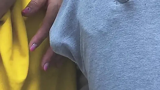 Girl Caught In Public Bus While She Stroking Stranger's Cock Until Ejaculation